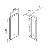 Tapón de acabado derecho Easy Glass Slim lateral con revestimiento Q-railing 8034