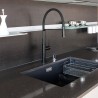 Grifo monomando fregadero Chef Slim negro Clever 60146
