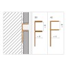 Perfil decorativo aluminio para recubrimienos cerámicos L2,5m Schluter DECO-SG-AE