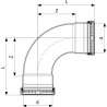 Codo prensado 90° inoxidable hembra-hembra Sanpress XL Viega 2316XL
