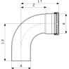 Codo prensado 90° inoxidable macho-hembra Sanpress XL Viega 2316.1XL