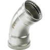 Codo prensado 45° inoxidable hembra-hembra Sanpress XL Viega 2326XL