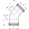 Codo prensado 45° inoxidable hembra-hembra Sanpress XL Viega 2326XL