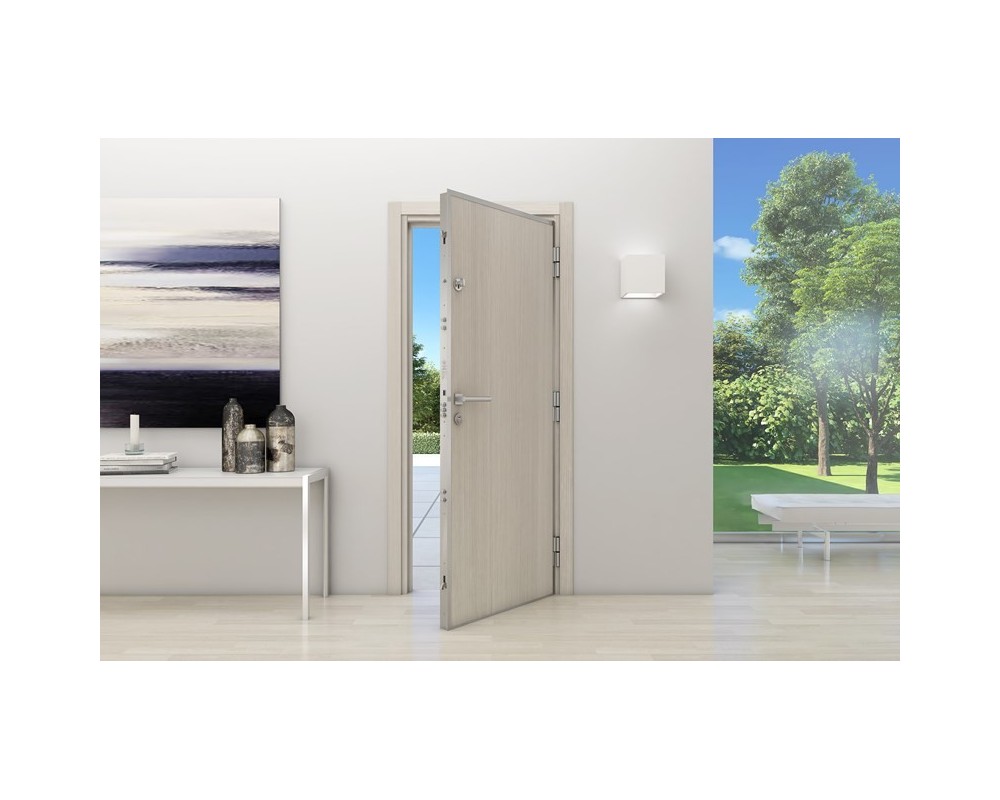 Puerta acorazada blanca 975x2065mm empujar izquierda Tesa Premium
