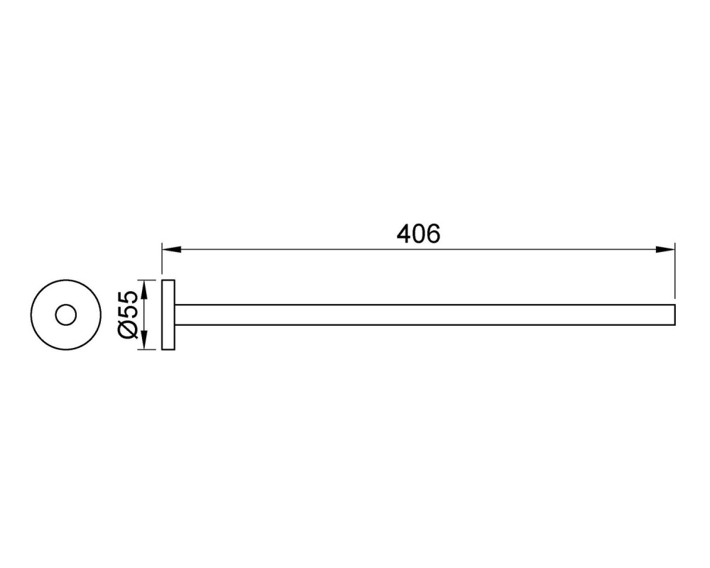Toallero perpendicular de inox serie Niza