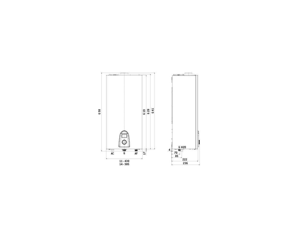 Calentador a gas Thermor Top Sealed 11 RS ID E GLP
