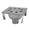 Sumideoro sifónico 200x200mm salida vertical Ø63mm inox AISI304