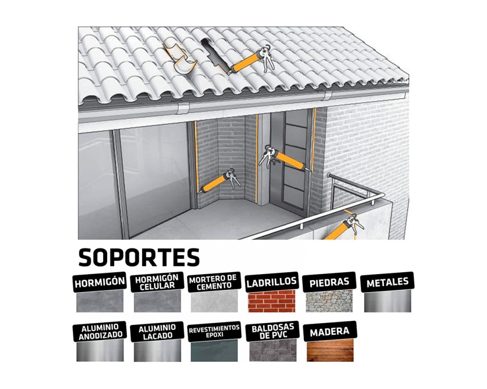 Masilla de poliuretano Sikaflex 11FC marrón cartucho 300ml