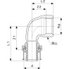 Codo de empalme 90° bronce hembra Smartpress Viega 6714.1