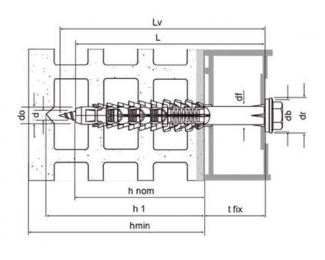 Taco multiexpansión X3 con tornillo cabeza hexagonal inox A4 Ø10x60