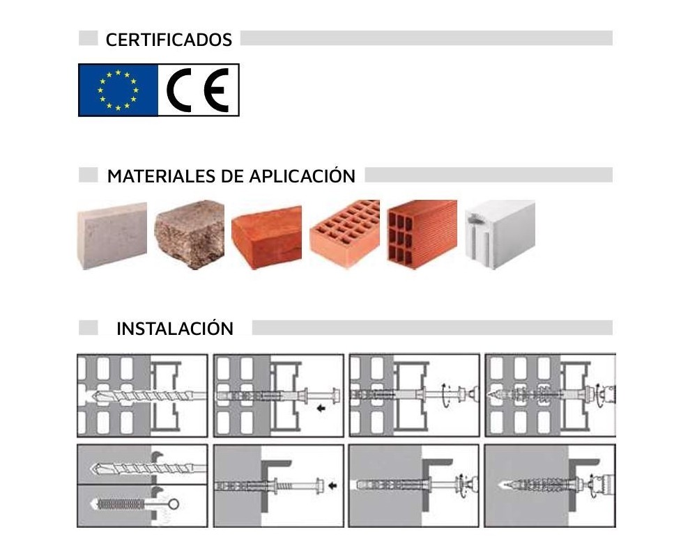Taco multiexpansión X3 con tornillo cabeza hexagonal inox A4 Ø10x85