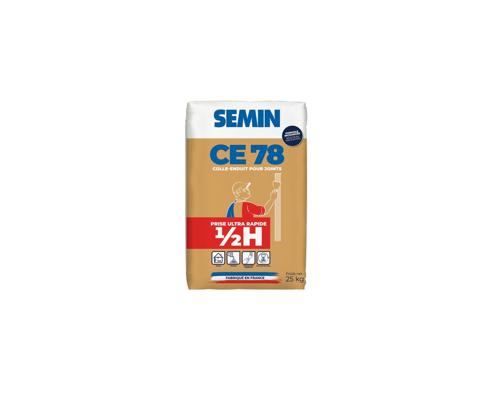 Pasta revoque para juntas de placas de yeso Semin CE 78 1/2 H saco 25 kg