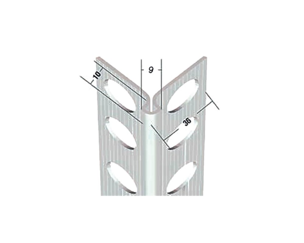 Guardavivo exterior de PVC protección aristas 2,5m espesor 10mm