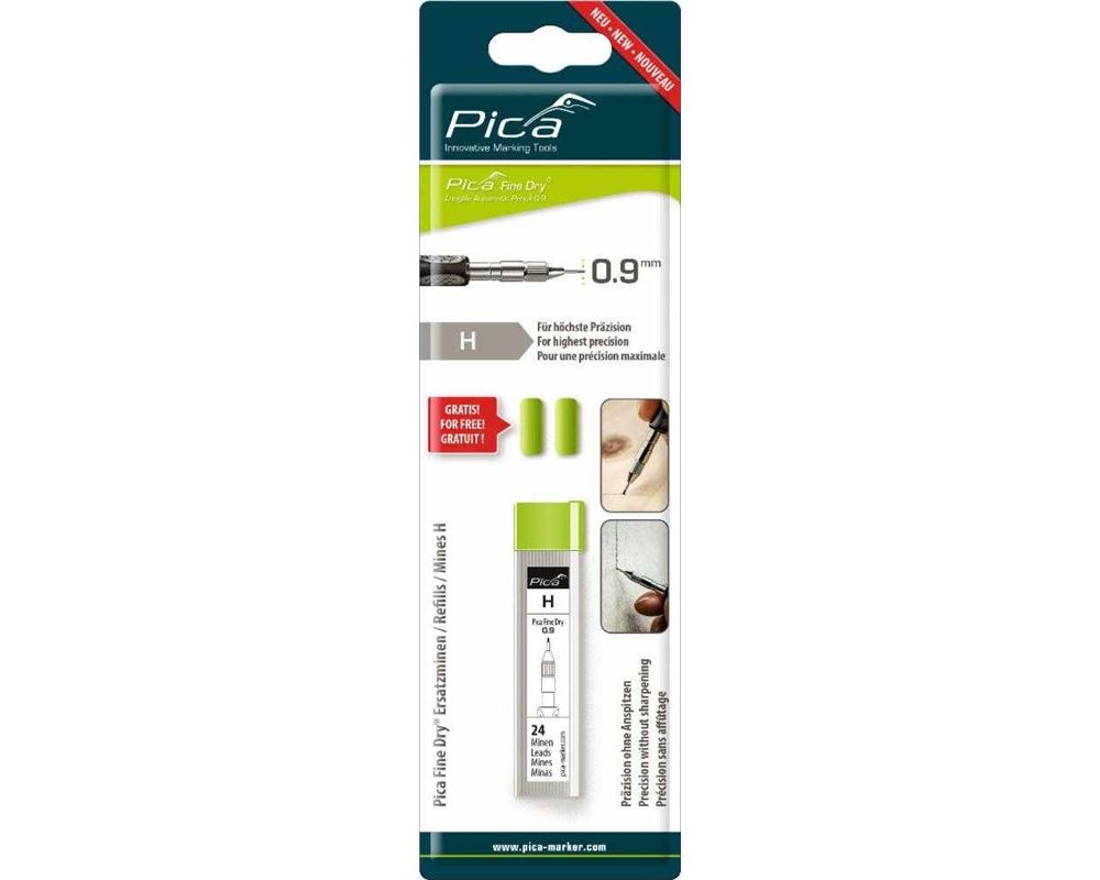 Estuche de 24 minas de grafito 0,9 H Pica Fine Dry