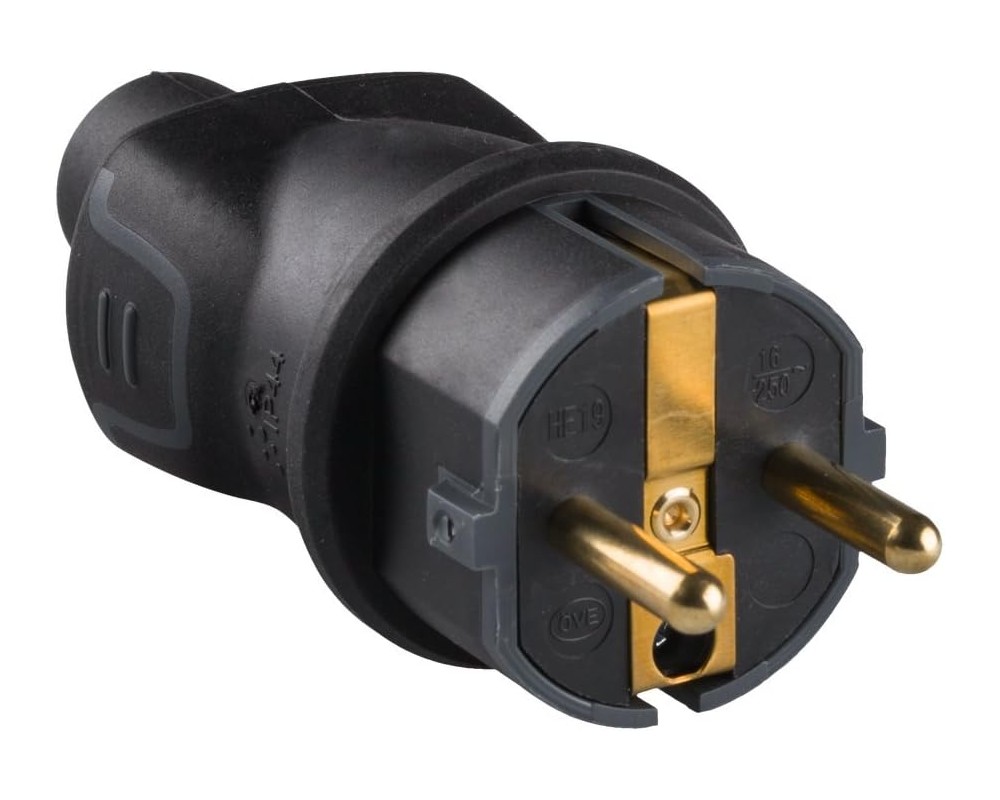 Clavija 2P+T 16A IP44 material caucho Legrand 050196