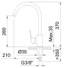 Grifo de cocina monomando 260mm con caño N Clever Start Elegance 60183