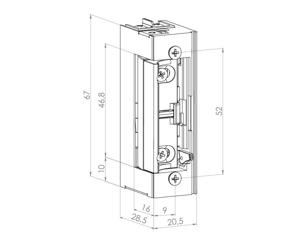 Cerradura 12V DC sin frente JIS 1733
