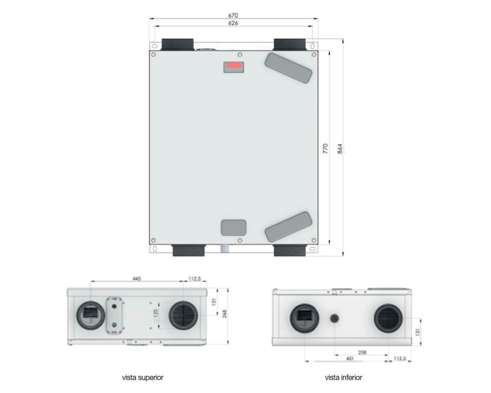 Recuperador de calor Zehnder ComfoAir 160 Basic