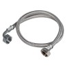 Tubo de entrada para lavadora inox de 1,5 m con tuercas H 3/4" y boquillas recta y curva Duchaflex 22121