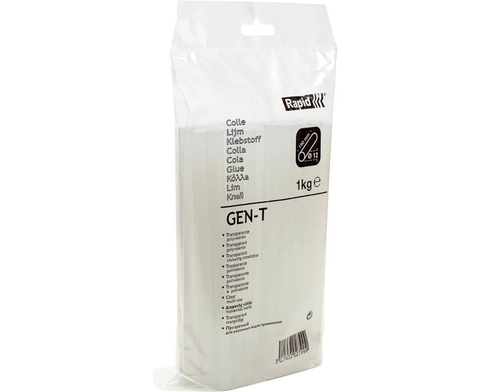 Cola termofusible transparente 12x200 mm 1 kg Rapid 40302799