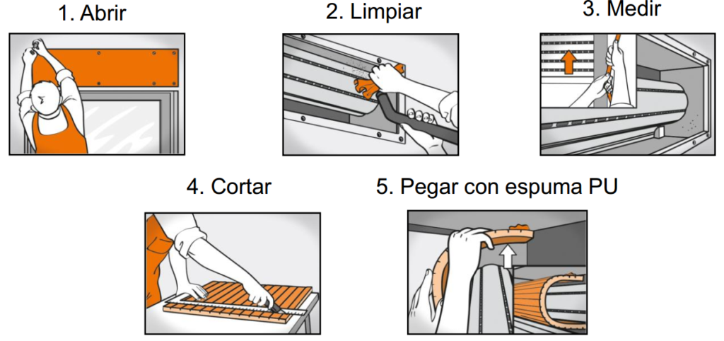 Montaje de aislamiento de persiana Persiterm