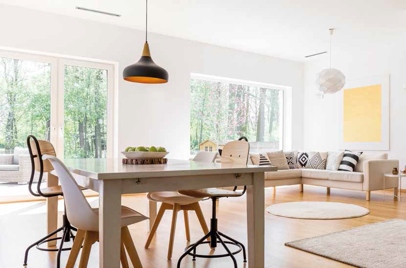 Salón con sistema de ventilación mecánico de doble flujo Zehnder